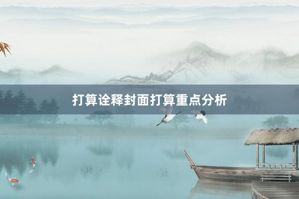打算诠释封面打算重点分析